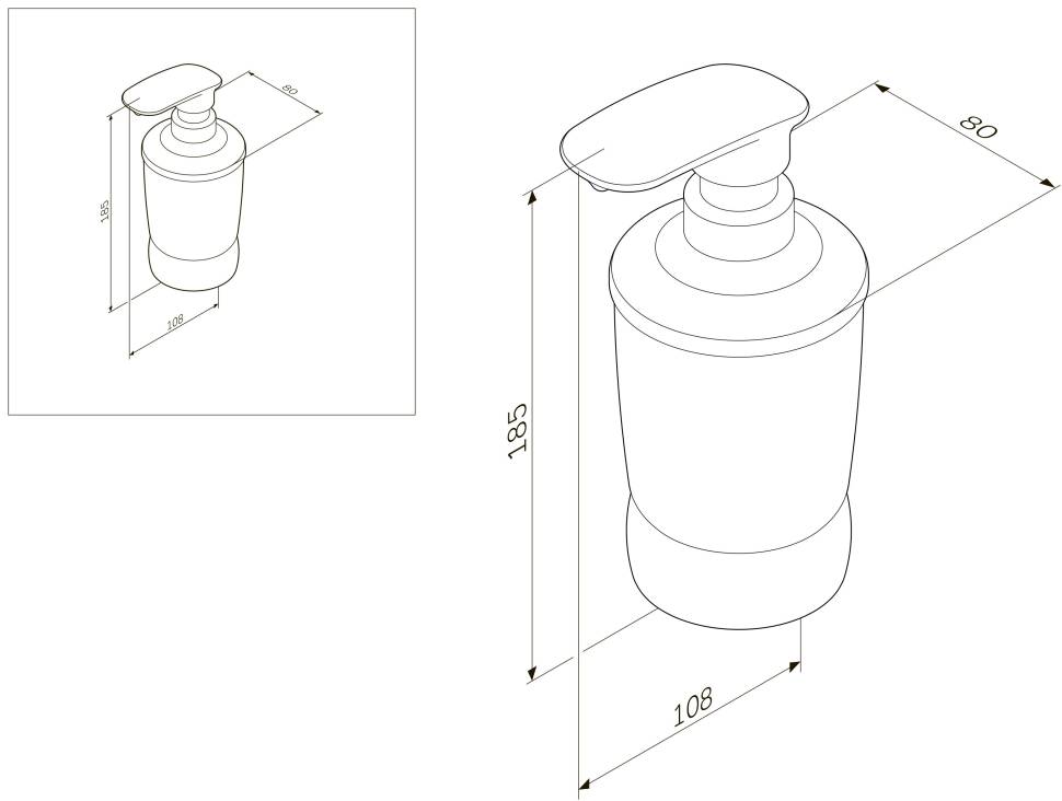 Стеклянный диспенсер для жидкого мыла отдельно стоящий Am.Pm Sensation A3031900