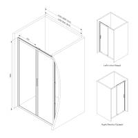 Душевая дверь в нишу AM.PM Gem Solo W90G-110-1-195BT 110 см, профиль чёрный матовый, стекло прозрачное
