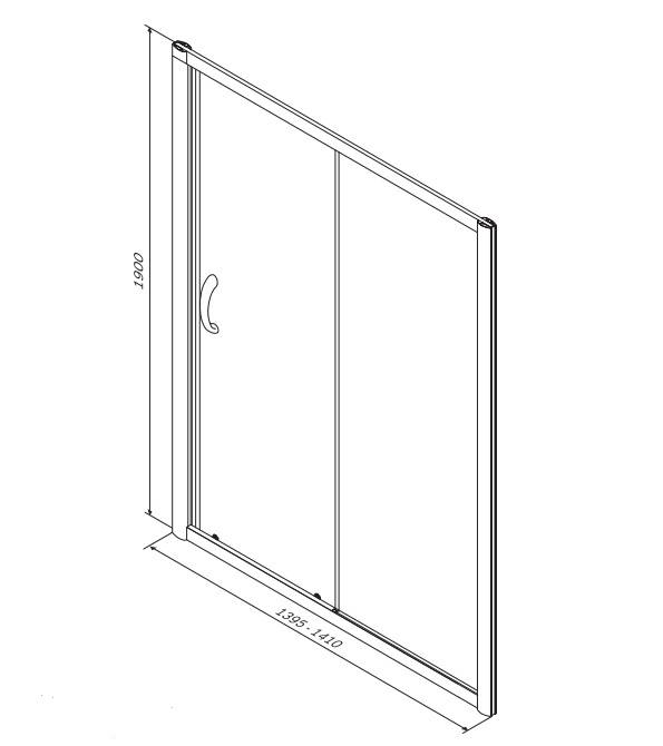 Душевая дверь в нишу Am.PM BLISS L Twin (140x190 см) 1 дверь W53S-1401190MT