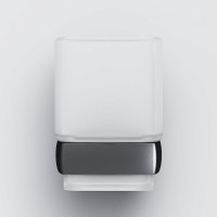 Стеклянный стакан с настенным держателем черный AM.PM Gem A9034322