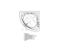 Акриловая ванна Акватек Юпитер UPT150-0000005 150x150 с гидромассажем и фронтальной панелью