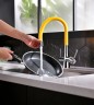 Смеситель Lemark Comfort LM3075C-Yellow для кухни с подключ. к фильтру с питьевой водой, хром желтый