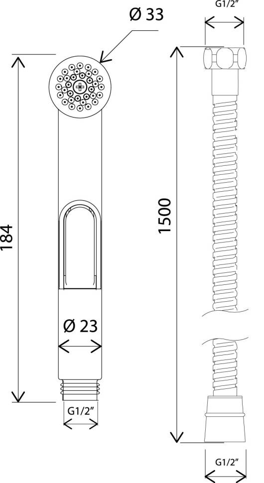 Гигиеническая лейка со шлангом и держателем AM.PM F0202064 