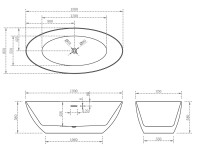 Акриловая ванна отдельностоящая ABBER AB9374-1.8 180х85 белая матовая