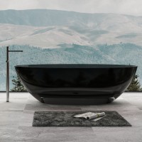Прозрачная ванна ABBER Kristall AT9702Onyx черная 180х85