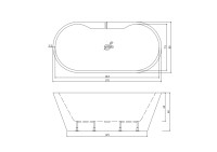 Акриловая ванна Cerutti Spa MARTIGANO CT7766 170x80, отдельностоящая