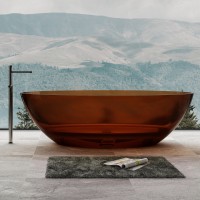 Прозрачная ванна ABBER Kristall AT9702Opal коричневая 180х85