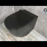 Приставной безободковый унитаз черный матовый микролифт дюропласт Gid TRS-269Bm