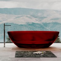 Прозрачная ванна ABBER Kristall AT9702Rubin красная 180х85