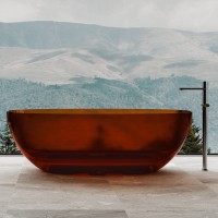 Прозрачная ванна ABBER Kristall AT9703Opal коричневая 170х75