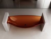 Прозрачная ванна ABBER Kristall AT9704Opal подвесная коричневая 180х80