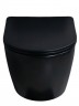 Безободковый подвесной унитаз черный матовый микролифт дюропласт Gid Bm2198