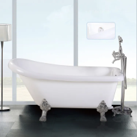 Акриловая ванна Cerutti Spa VITO CT9320 155х74, отдельностоящая, хром