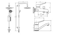 Душевая система со смесителями для раковины и ванны Dorff Norma D4092030