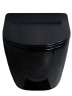 Безободковый подвесной унитаз черный глянцевый микролифт дюропласт Gid Tr2198-18