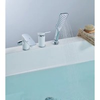 Смеситель на борт ванны Lemark Allegro LM5945CW хром/белый