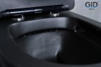 Безободковый подвесной унитаз черный матовый микролифт дюропласт Gid Tr2130bm