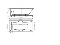 Акриловая ванна Акватек Феникс FEN180-0000006 180x85 с гидромассажем и экраном (слив слева)