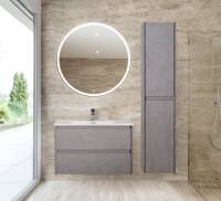 Шкаф-пенал для ванной BelBagno KRAFT-1600-2A-SC-PG-R  (подвесной) правый Pietra Grigio